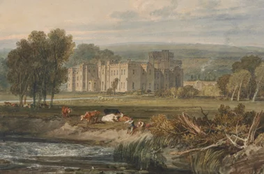 Vista de Hampton Court, Herefordshire, desde el sureste